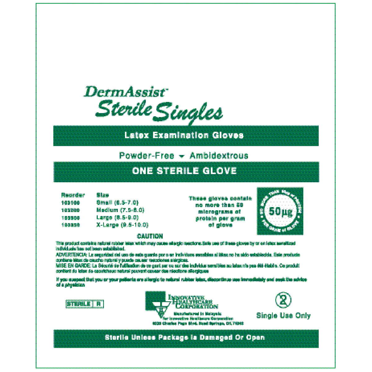 Innovative Dermassist Powder-Free Sterile Latex Exam Gloves (10137_104100)
