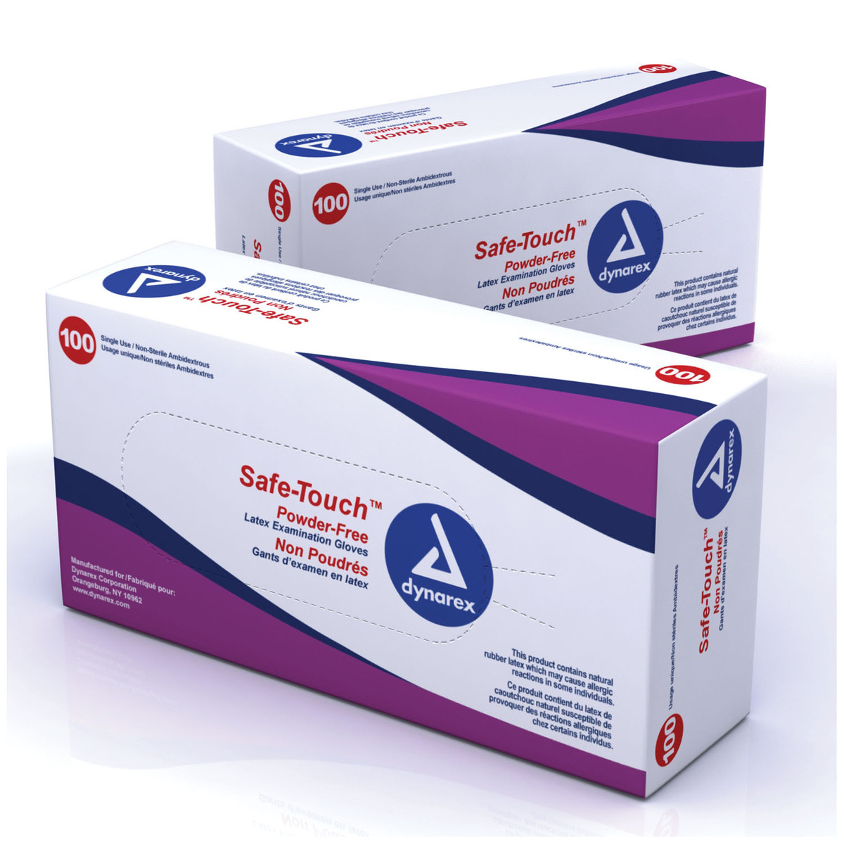 Dynarex Safe-Touch Latex Exam Gloves - Powder Free