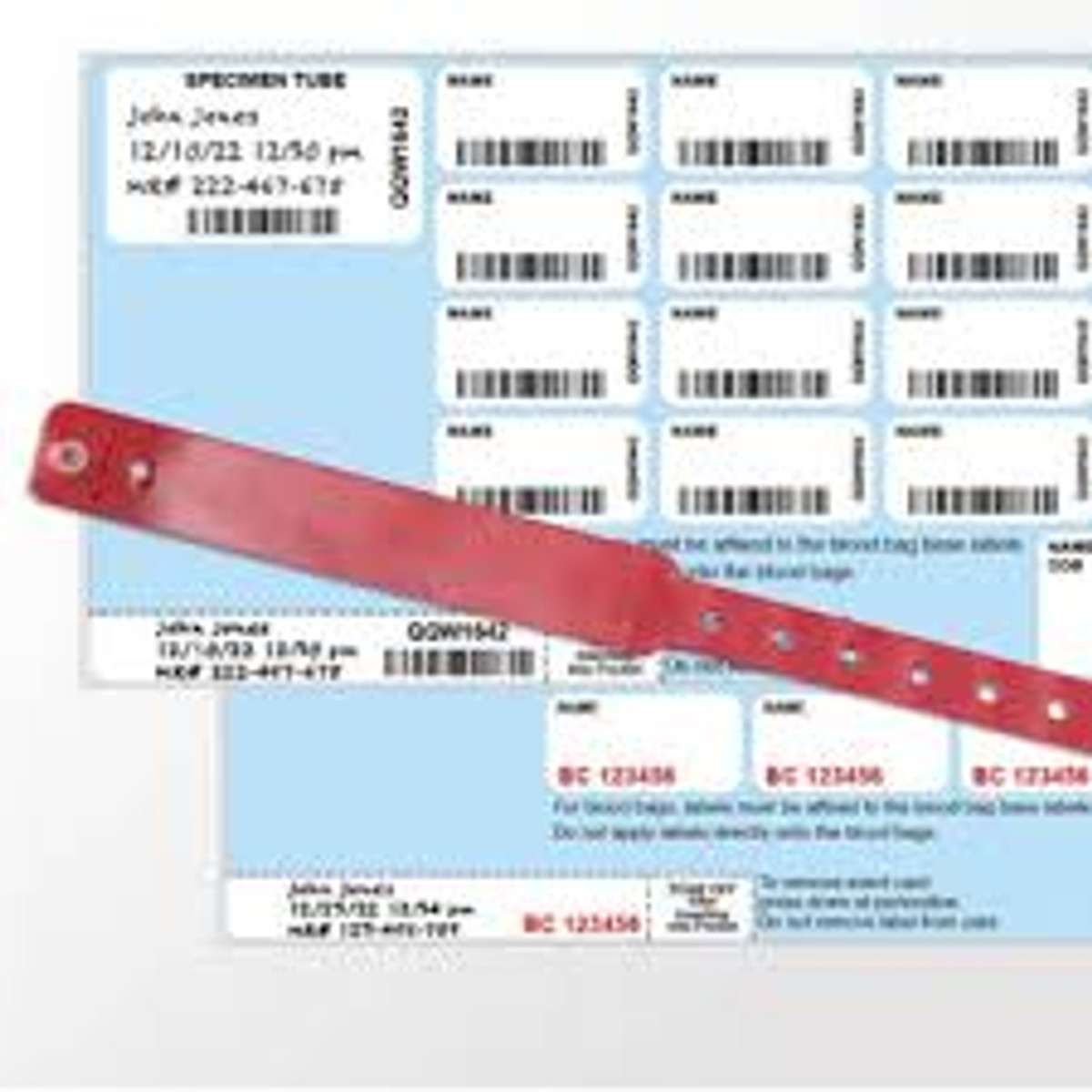 Medical Id Solutions Transfusion Id Blood Bands - Red