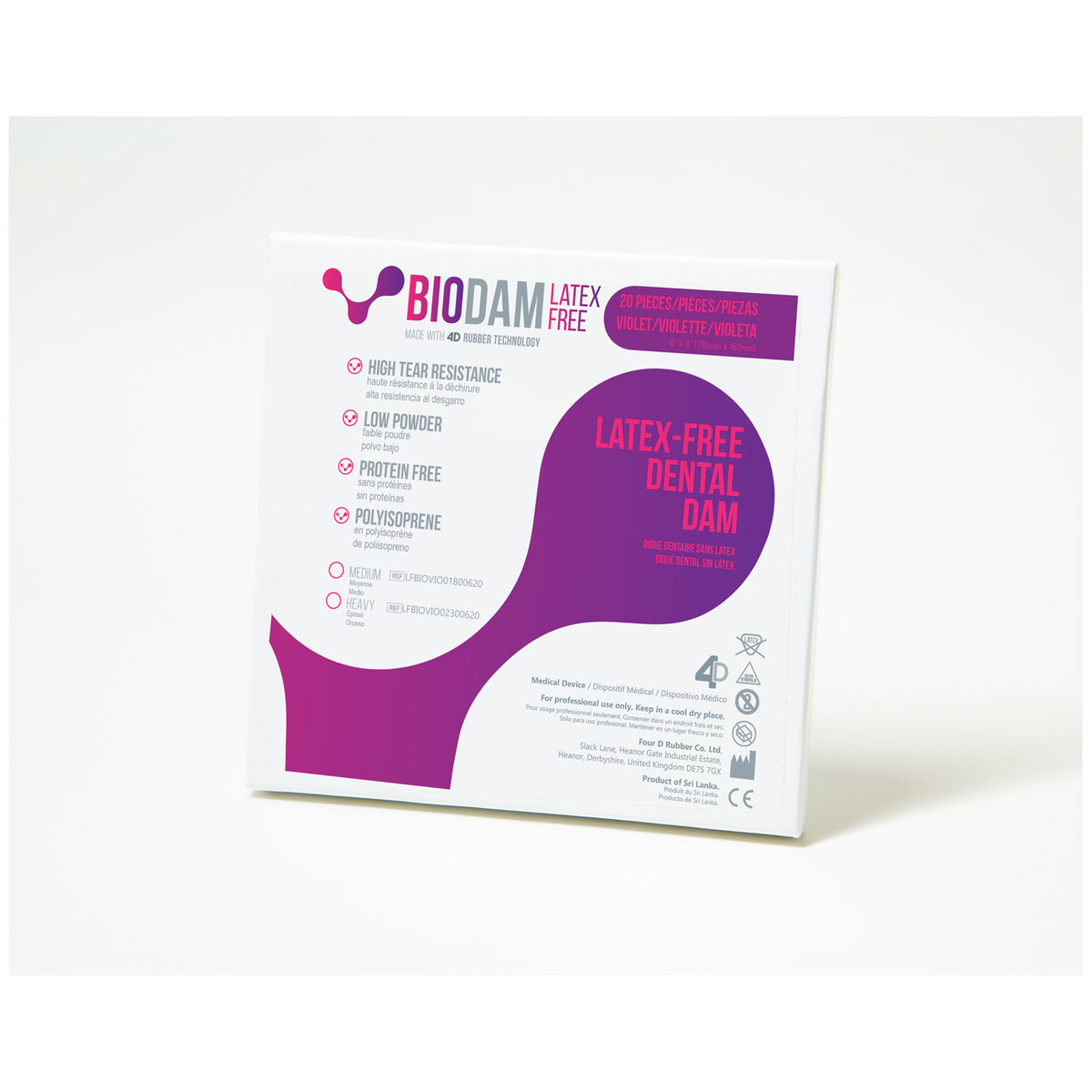 Four D Rubber Biodam Latex Free Dental Dam (10137_LFBIOVIO01800620)