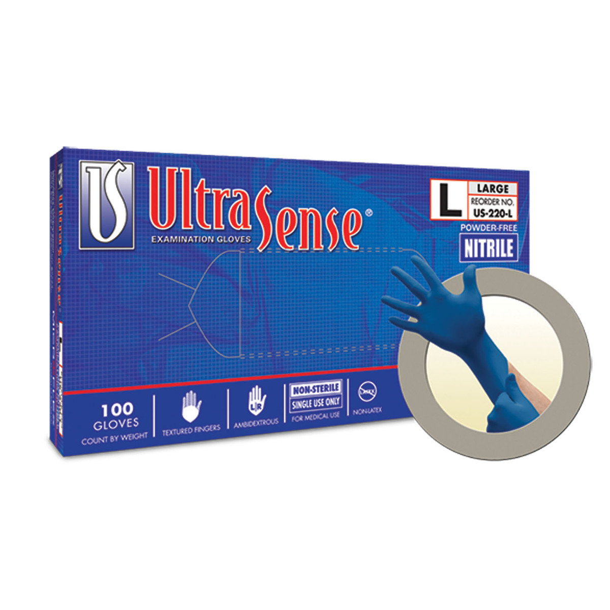 Ansell Microflex Ultrasense Powder-Free Nitrile Exam Gloves (10137_US-220-XS)