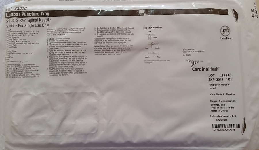 Cardinal Health Lumbar Procedure Trays
