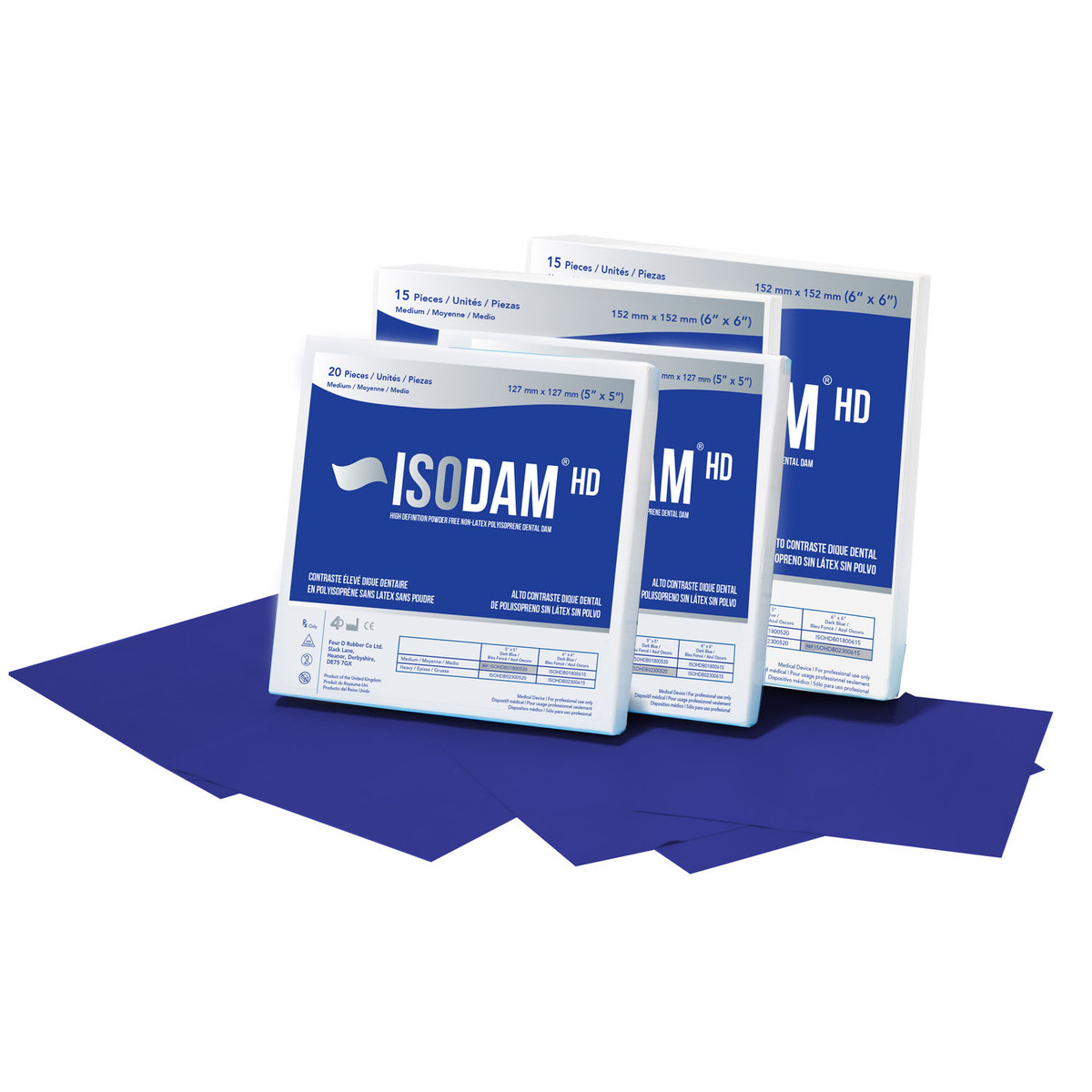 Four D Rubber Isodam Hd Royal Blue Polyisoprene Dental Dam (10137_ISOHDB01800520)