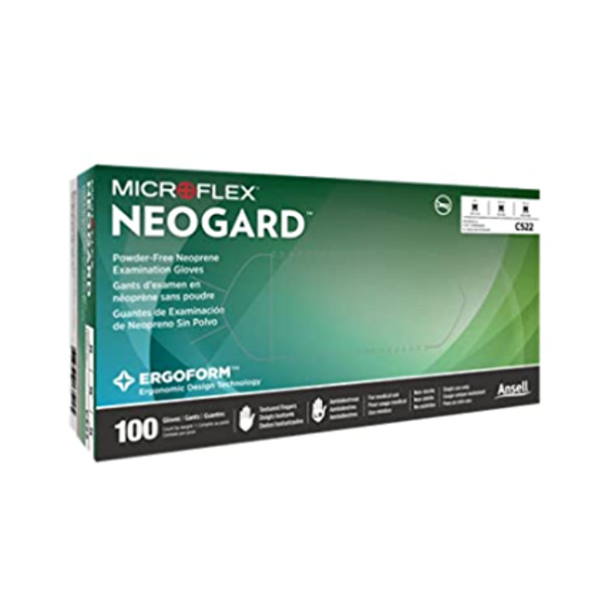 Ansell Microflex Neogard Medical Grade Chloroprene Exam Gloves