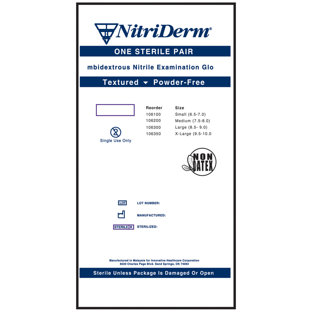 Innovative Nitriderm® Sterile Powder-Free Nitrile Exam Gloves (10137_106100)