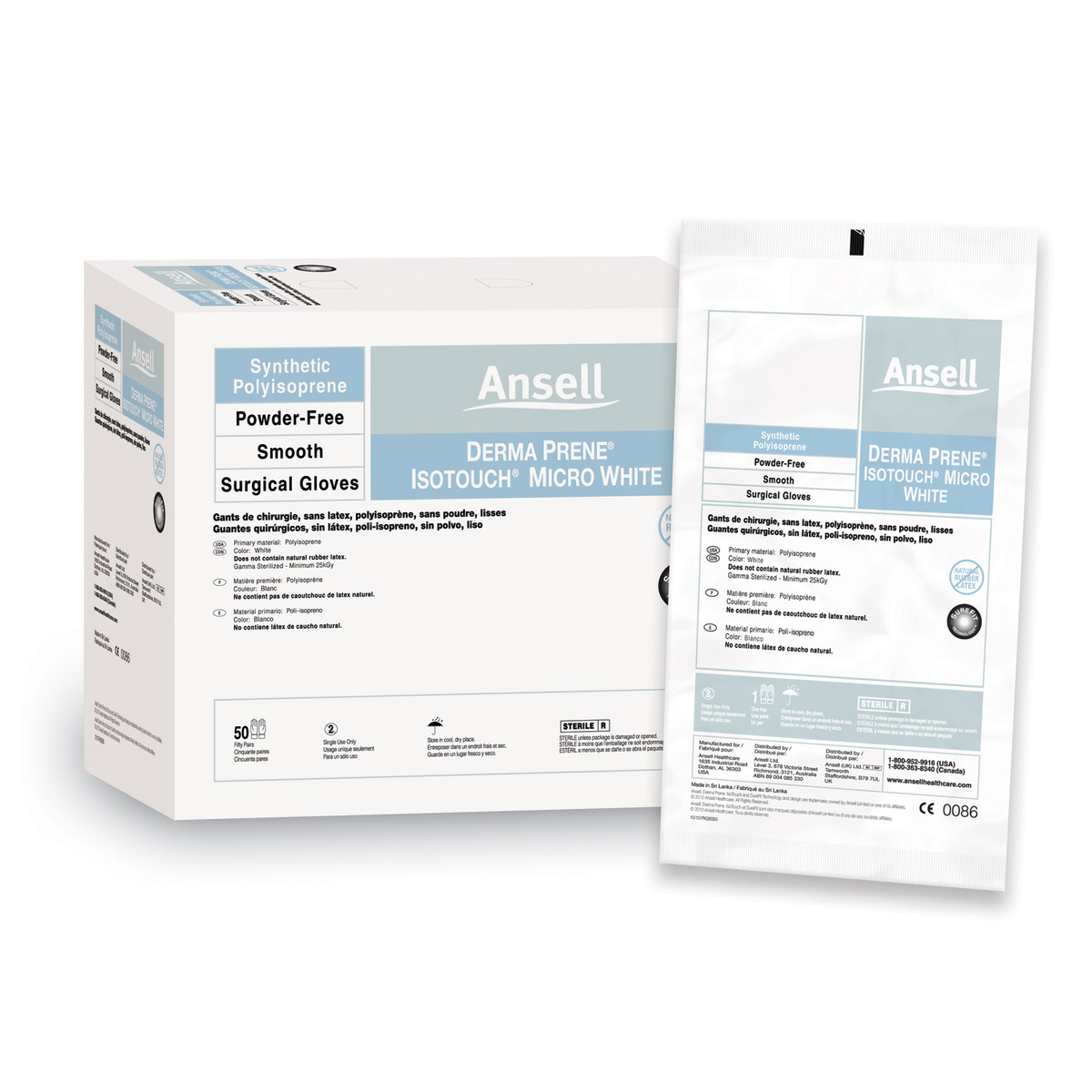 Ansell Gammex« Non-Latex Pi Micro White Surgical Gloves (10111_20685985)