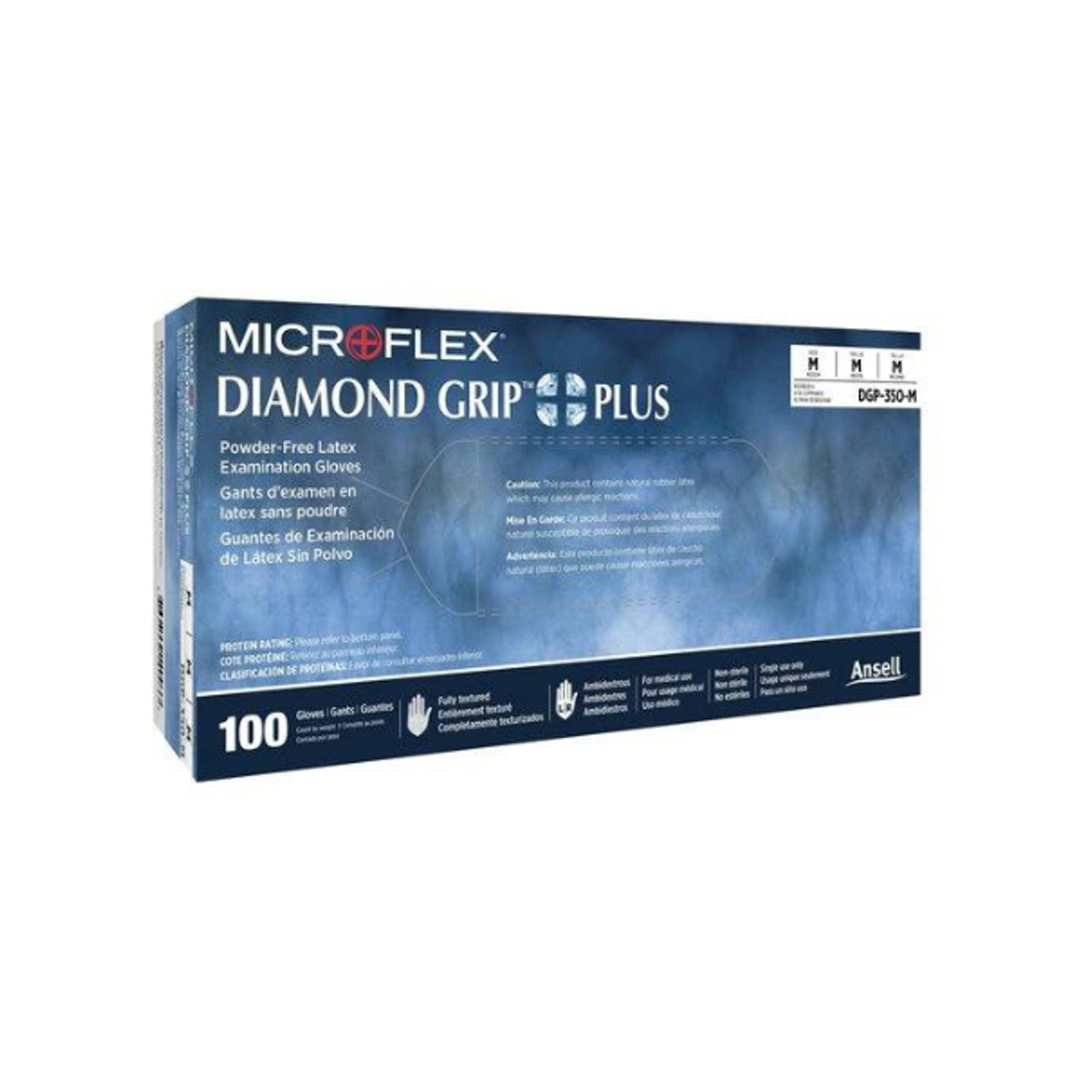 Microflex Diamond Grip Plus Powder-Free, Latex Exam Gloves