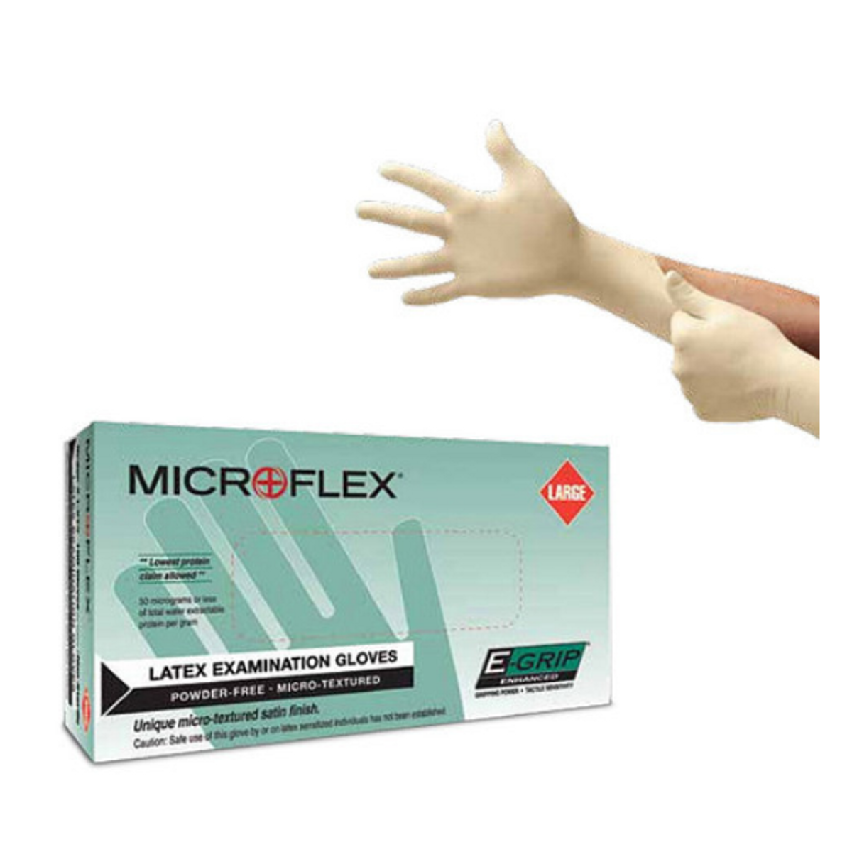 Microflex E-Grip Latex Exam Gloves