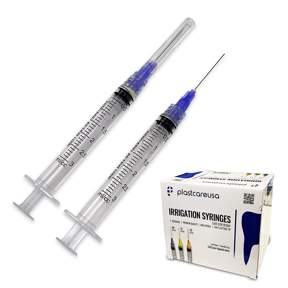 Irrigation Syringes Needle Tips, (3 CC, 30 G)
