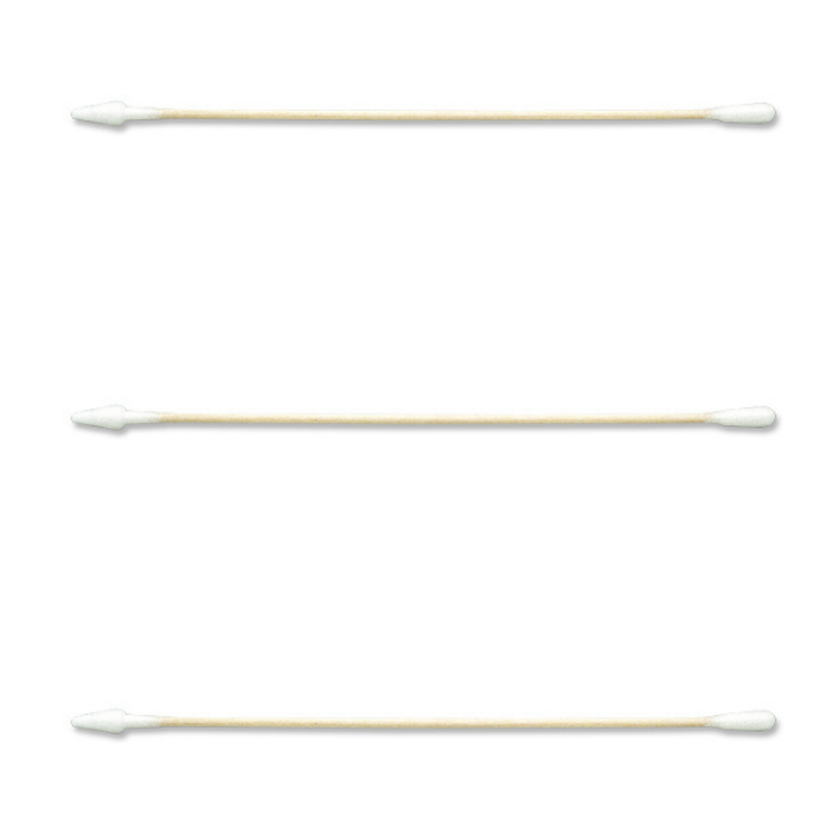 Non-sterile, Wood handle, double tipped (one standard tip, one tapered tip) 6" x 0.188"