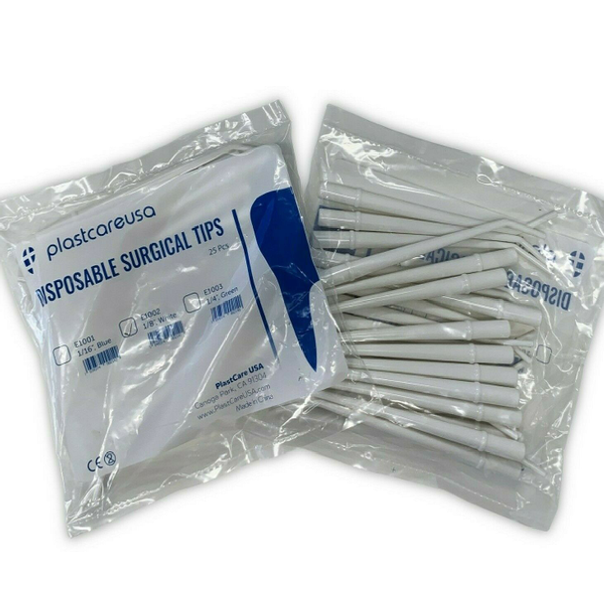 PlastCare Surgical Aspirator Tips, Medium 1/8”, White