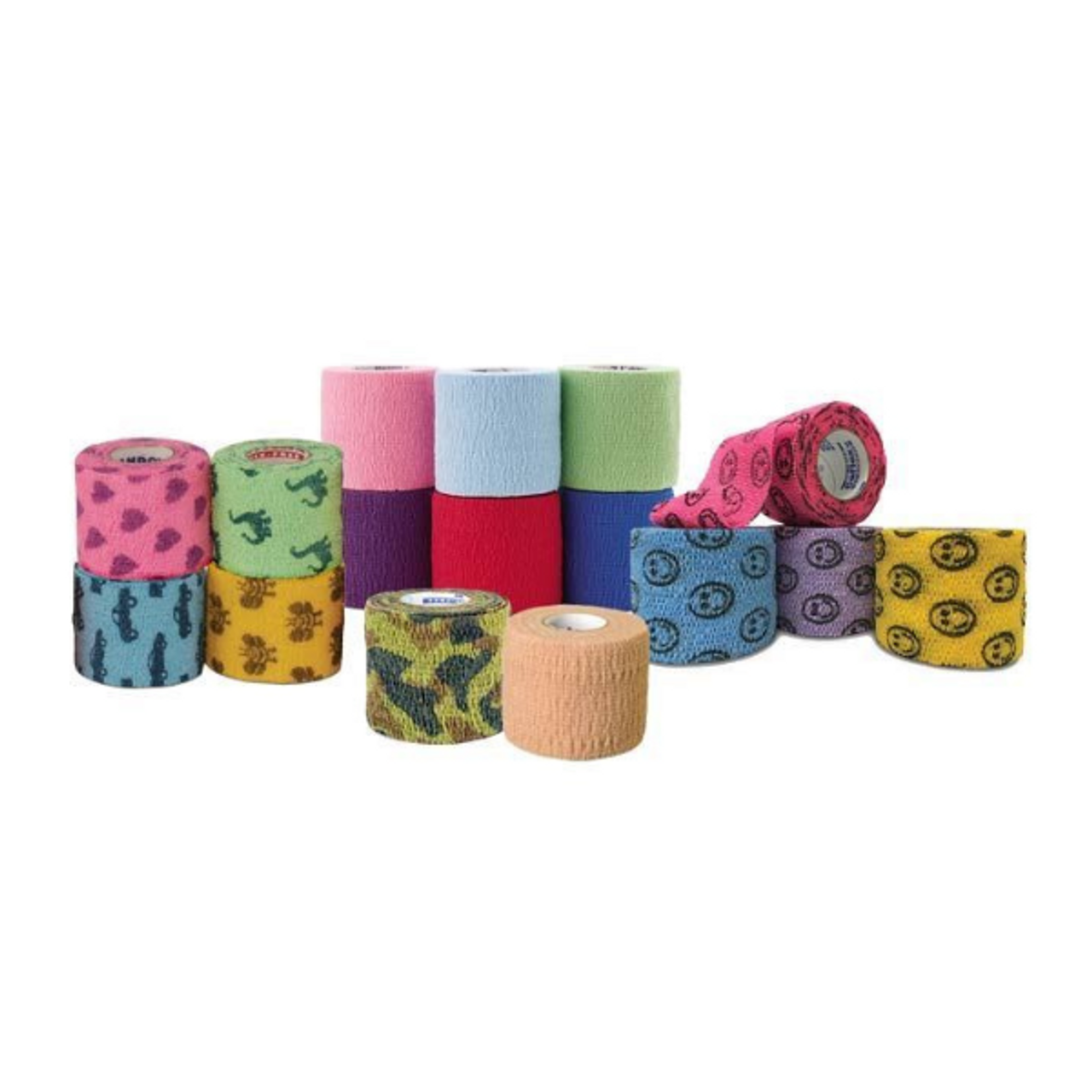 Self Adherent Cohesive Wrap Bandages - 2 inch by 5 Yards self Adhesive Non  Woven Bandage Rolls - Stretch Wrap - Multi Colored Neon Athletic Tape for  Wrist - Medical Tape 