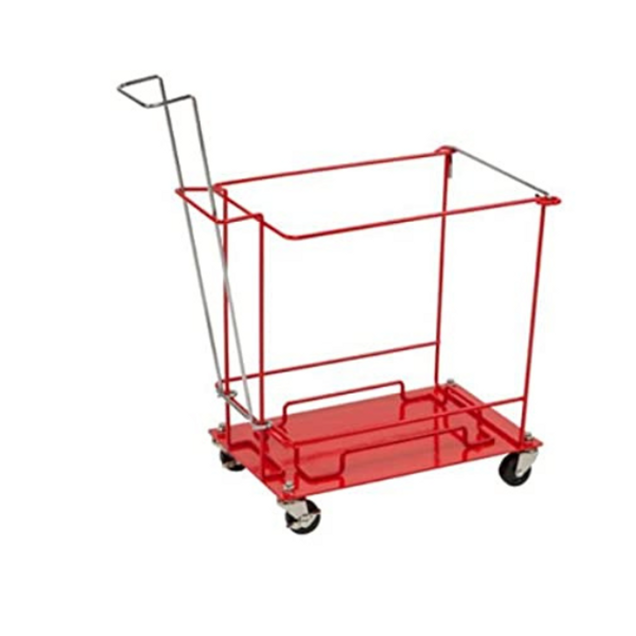Bright Red Bin with Attached Lid and Foot Operated Pedal For Laboratory  Biohazard Bags