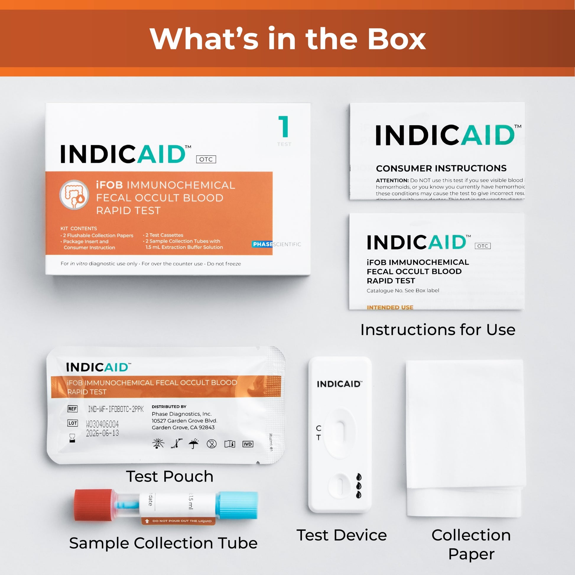Indicaid Ifob Immunochemical Fecal Occult Blood Rapid Test Rx