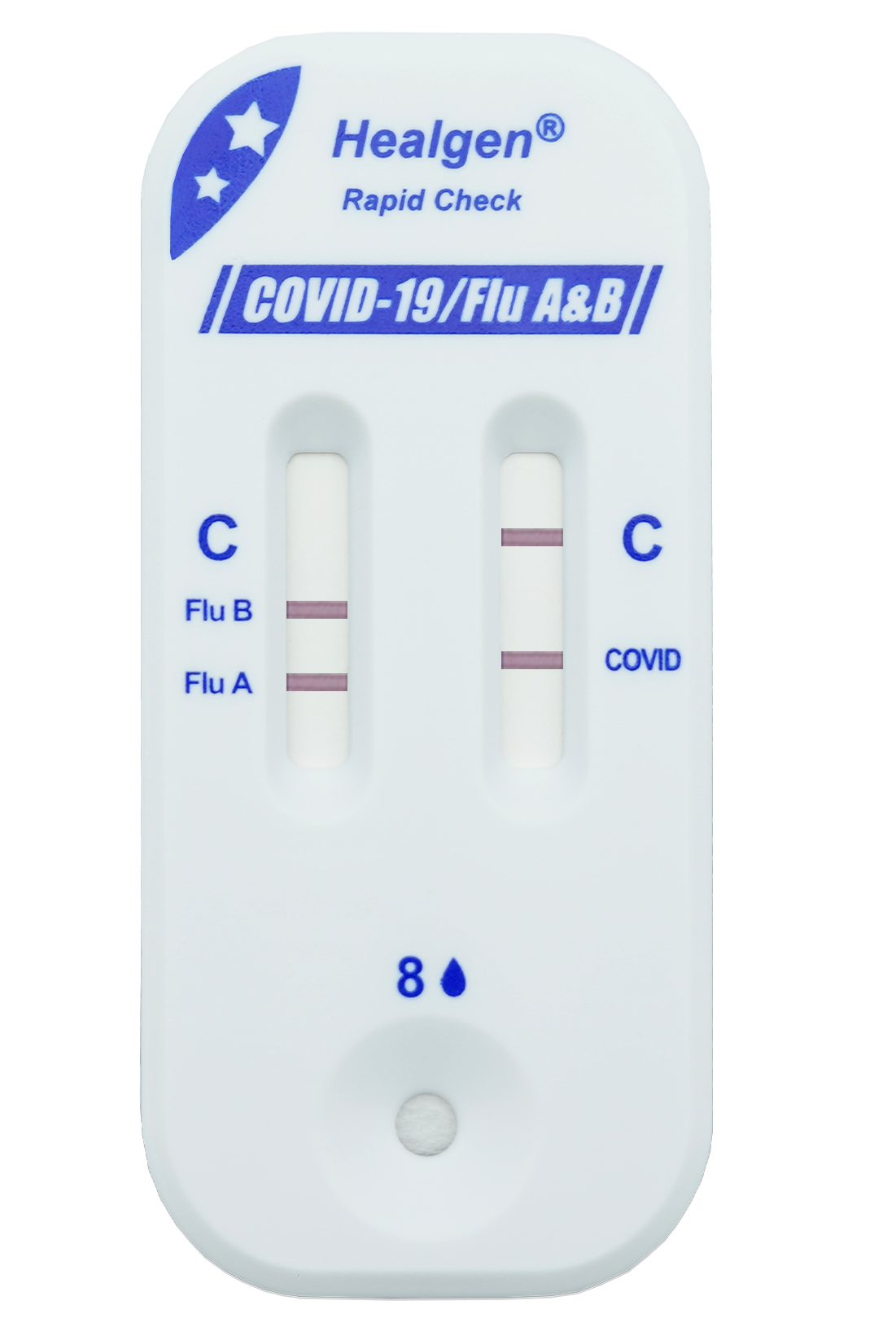 Healgen OTC Triple Rapid Resp/Covid, Flu A & B Ag