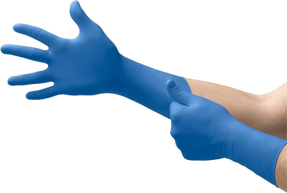 Ansell Microflex Safegrip Powder-Free Extended Cuff Latex Exam Gloves