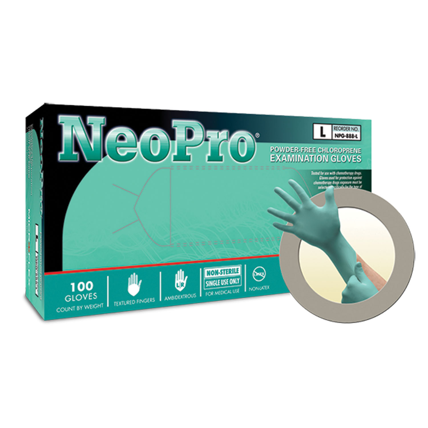 Ansell Microflex Neopro Powder-Free Chloroprene Exam Gloves