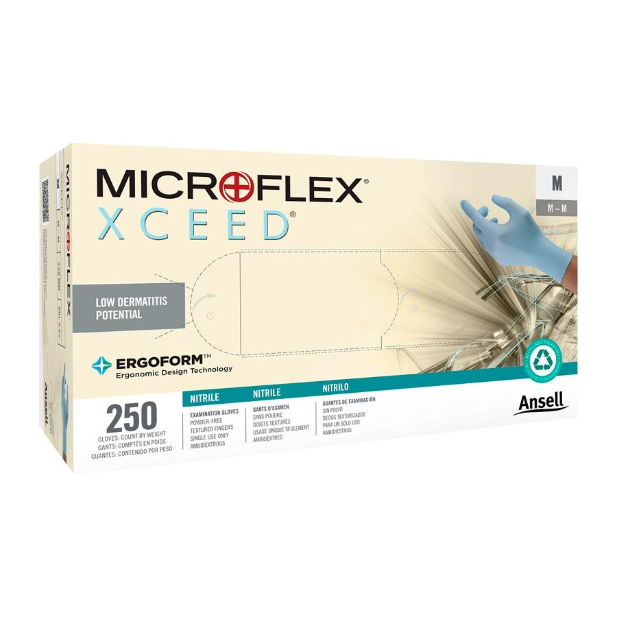 ANSELL MICROFLEX XCEED POWDER-FREE NITRILE EXAM GLOVES