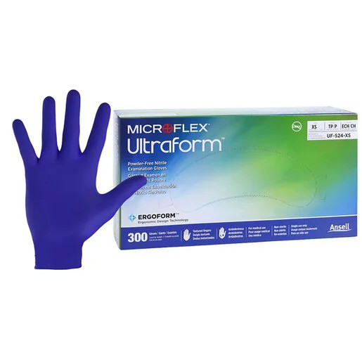 Ansell Microflex Ultraform Powder-Free Nitrile Exam Gloves