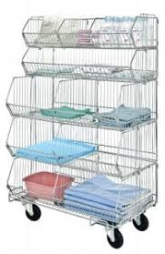 Quantum Medical Mobile Wire Basket Units - Chrome