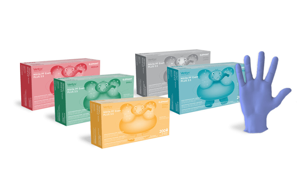 Ventyv Nitrile Powder Free Exam Glove Plus 3.5 (Elephant)