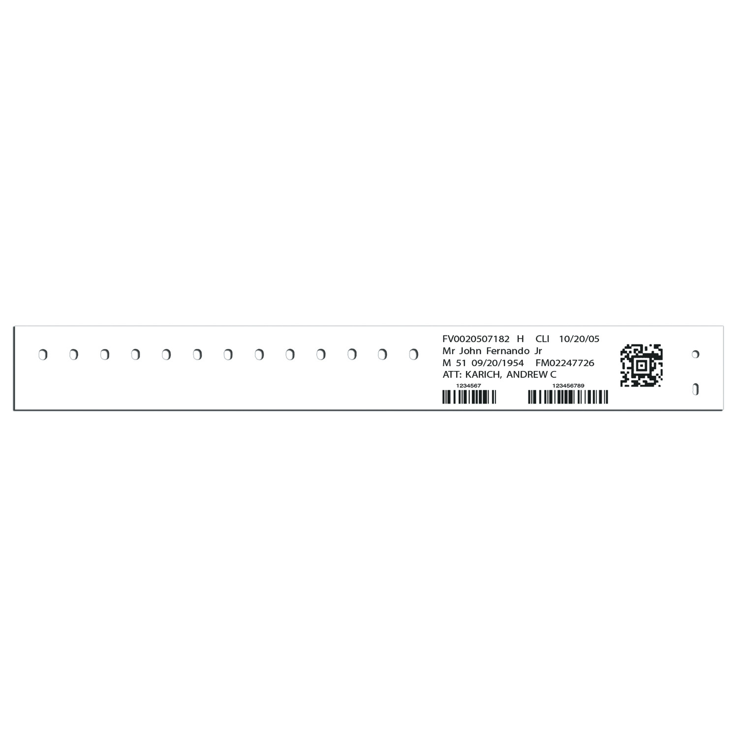 Precision Dynamics Compuband Bar Code Id Bands