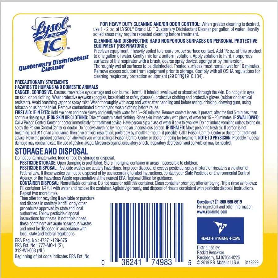 Lysol I.C. Quaternary Disinfectant Cleaner 