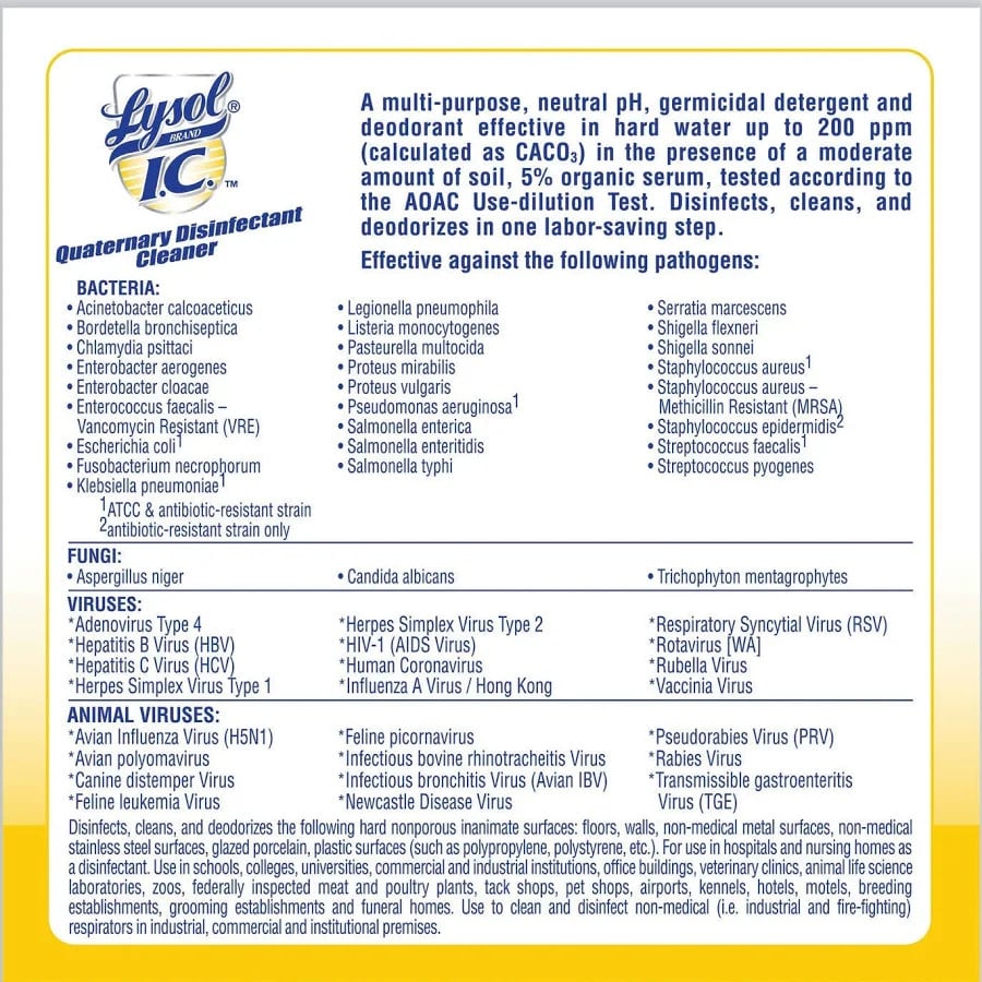  I.C. Quaternary Disinfectant Cleaner 