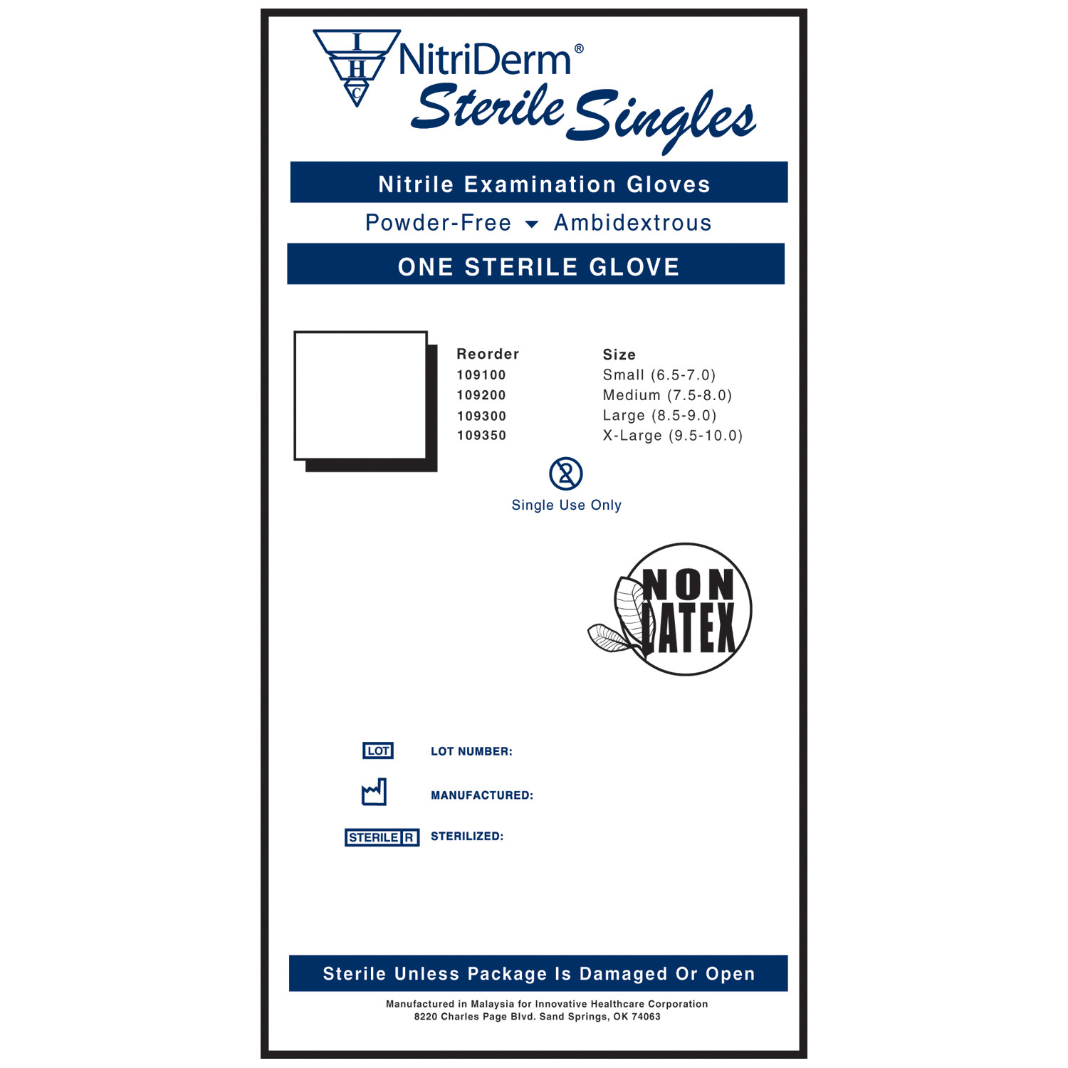 Innovative Nitriderm Sterile Powder-Free Nitrile Exam Gloves
