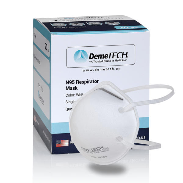 Demetech N95 Surgical Respirator, Cup Style with Headbands