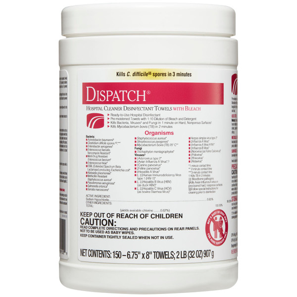 Clorox Dispatch Hospital Cleaner Disinfectant Wipes With Bleach