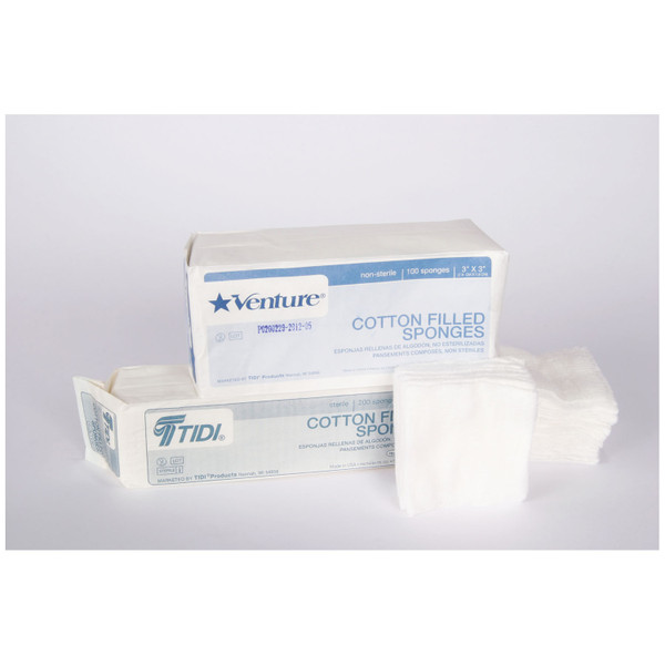 Tidi Ventureö 8-Ply Non-Sterile Cotton-Filled Gauze Sponges