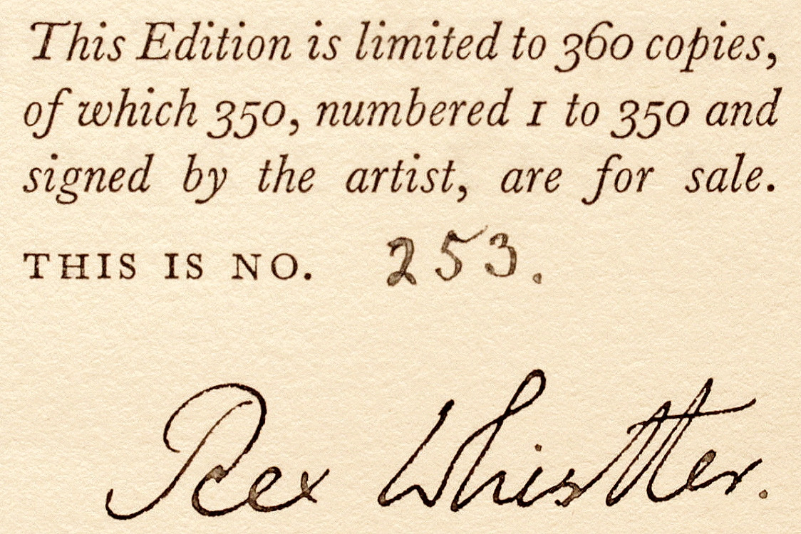 WHISTLER Rex The New Forget Me Not A Calendar (1929 SIGNED LIMITED