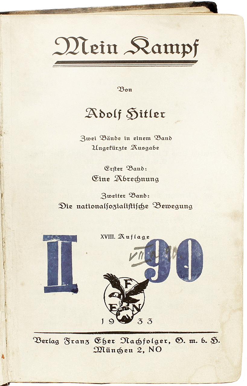 HITLER, Adolf. Mein Kampf. Von Adolf Hitler. Zwei Bande in einem