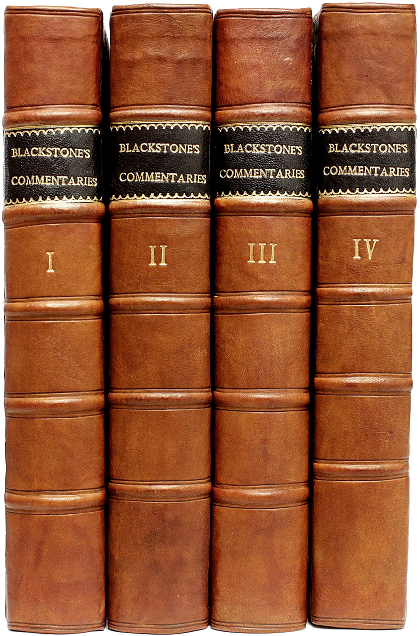 BLACKSTONE, William. Commentaries on the Laws of England. In