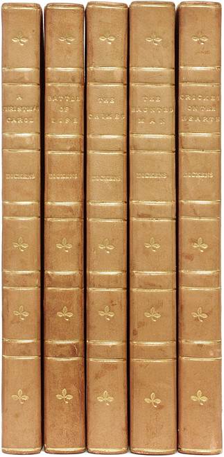 DICKENS, Charles. The Christmas Books. A Christmas Carol - The Haunted Man - Battle Of Life - The Chimes - Cricket On The Hearth. (5 VOLUMES - 1899) DICKENS, Charles. The Christmas Books. A Christmas Carol - The Haunted Man - Battle Of Life - The Chimes - Cricket On The Hearth. (5 VOLUMES - 1899)