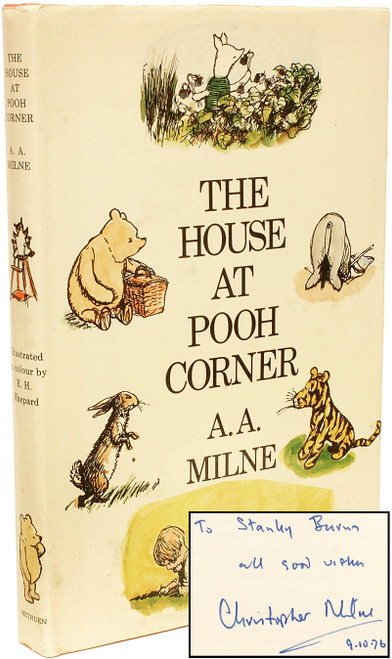 MILNE, A. A. The House At Pooh Corner. (1974 - THE FIRST COLOR EDITION AND INSCRIBED BY CHRISTOPHER (ROBIN) MILNE) MILNE, A. A. The House At Pooh Corner. (1974 - THE FIRST COLOR EDITION AND INSCRIBED BY CHRISTOPHER (ROBIN) MILNE)
