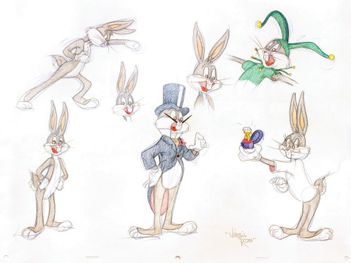 ROSS, Virgil. Bugs Bunny. (Seven Original drawings). (c.1990's) ROSS, Virgil. Bugs Bunny. (Seven Original drawings). (c.1990's)
