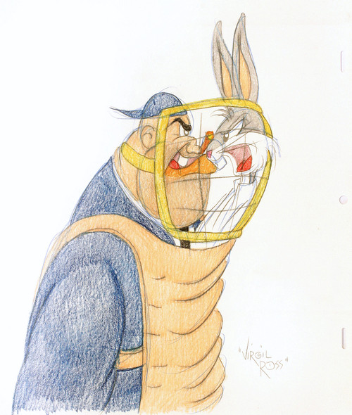 ROSS, Virgil. Baseball Bugs With Umpire - CLOSEUP ( Bugs Bunny ). (Warner Brothers Studios - c.1990's) ROSS, Virgil. Baseball Bugs With Umpire - CLOSEUP ( Bugs Bunny ). (Warner Brothers Studios - c.1990's)