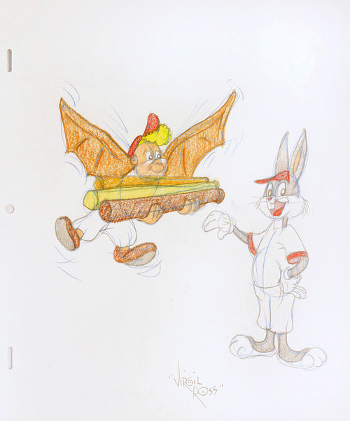 ROSS, Virgil. Baseball Bugs With The Bat Boy ( Bugs Bunny ). (Warner Brothers Studios - c.1990's)