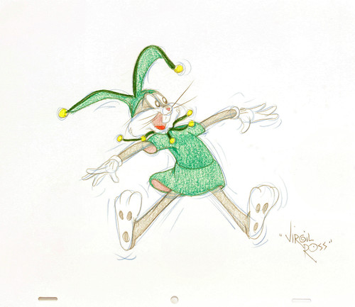 ROSS, Virgil. Bugs Bunny In A Jester Outfit. (Warner Brothers Studios - c.1990's) ROSS, Virgil. Bugs Bunny In A Jester Outfit. (Warner Brothers Studios - c.1990's)