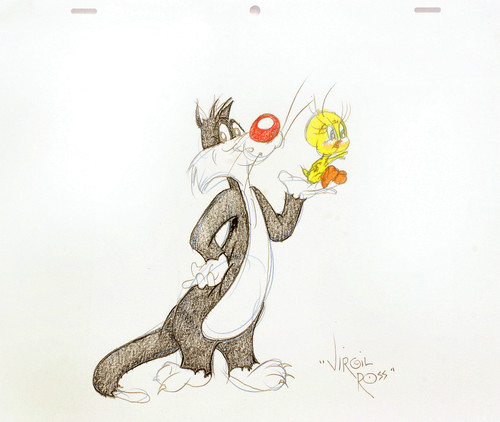 ROSS, Virgil. Tweety And Sylvester The Cat. (Warner Brothers Studios - c.1990's) ROSS, Virgil. Tweety And Sylvester The Cat. (Warner Brothers Studios - c.1990's)