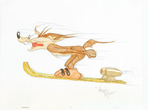 ROSS, Virgil. Wile E Coyote On Jet Skies. (Warner Brothers Studios - c.1990's) ROSS, Virgil. Wile E Coyote On Jet Skies. (Warner Brothers Studios - c.1990's)