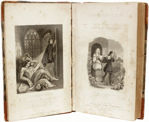 SHELLEY, Mary Wollstonecraft - Frederick Schiller. Frankenstein: Or, The Modern Prometheus - bound with - The Ghost-Seer. (1839 - THIRD EDITION, FOURTH PRINTING)