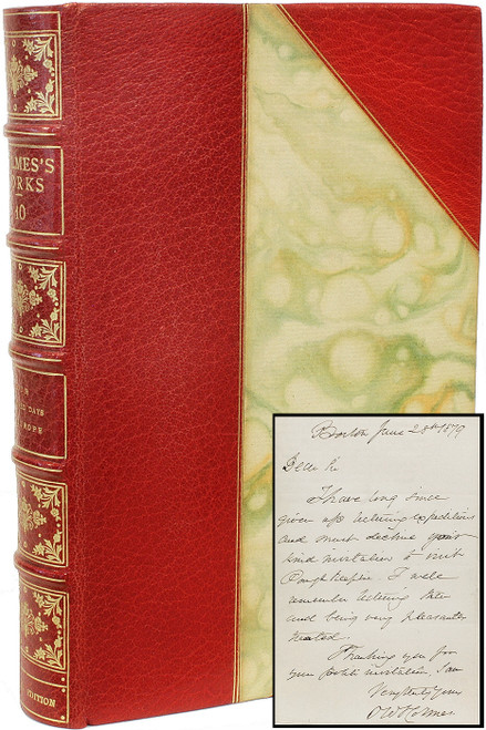 HOLMES, Oliver Wendell. The Works, Life And Letters Of Oliver Wendell Holmes. (15 VOLUMES - ARTISTS EDITION - WITH AN ALS TIPPED IN)