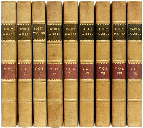 POPE, Alexander. The Works of Alexander Pope. (9 VOLUMES - NEW EDITION - 1822)