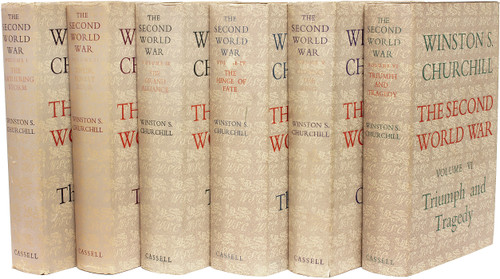 CHURCHILL, Winston S.. The Second World War. (The Gathering Storm - Their Finest Hour - The Grand Alliance - The Hinge Of Fate - Closing The Ring - Triumph and Tragedy) (6 VOLUMES - ALL FIRST EDITIONS)