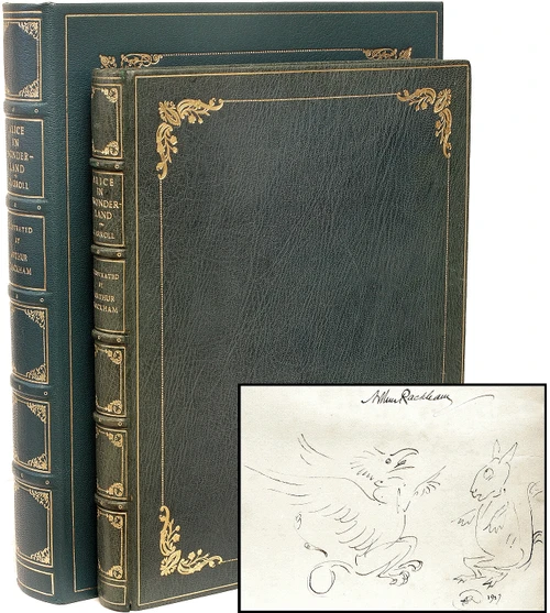 DODGSON, Charles L. (Lewis Carroll) (Arthur Rackham). Alice's Adventures In Wonderland. (1907 - LIMITED SIGNED EDITION WITH TWO ORIGINAL DRAWINGS)