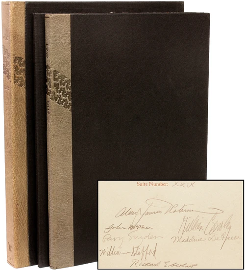 McPHEE, John - Gillian Conoley - Gary Snyder - Madeline DeFrees, William Stafford - Richard Eberhart. Roadkills: A Collection of Prose and Poetry. (1981 - SIGNED DELUXE LIMITED EDITION)