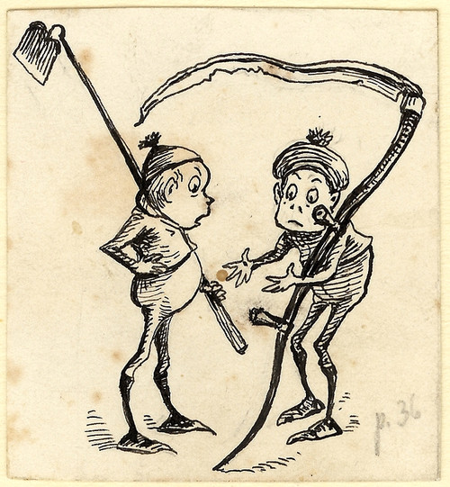 COX, Palmer. The Brownies Their Book. (ORIGINAL DRAWING FOR PAGE - 36) COX, Palmer. The Brownies Their Book. (ORIGINAL DRAWING FOR PAGE - 36)